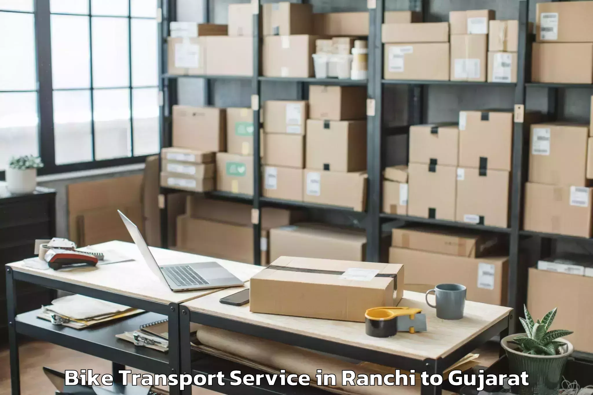 Affordable Ranchi to Karjan Bike Transport